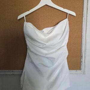 Zara White Strapless Top, Medium